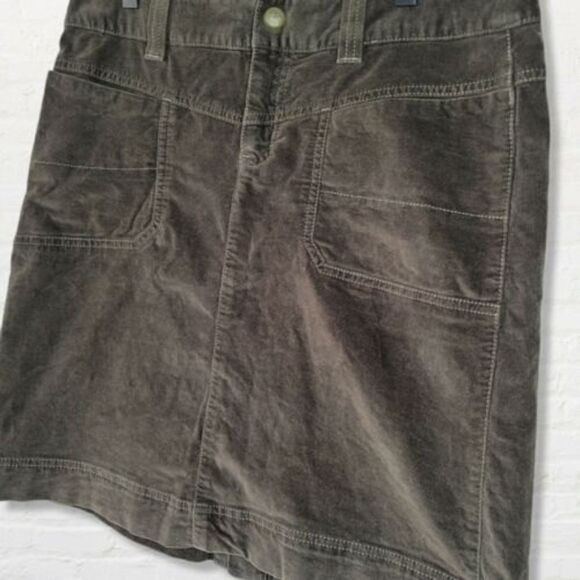 ATHLETA Skirt Brown Washed Velvet Casual Skirt Velveteen Cotton Women's Size 8 - Picture 6 of 10